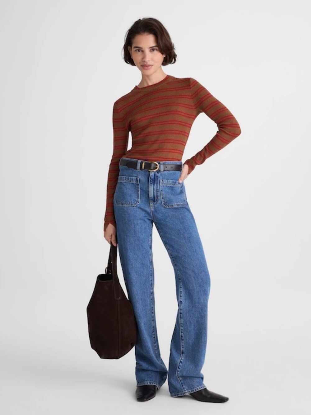 Madewell Double Layered Crewneck in Merino-Silk Blend S